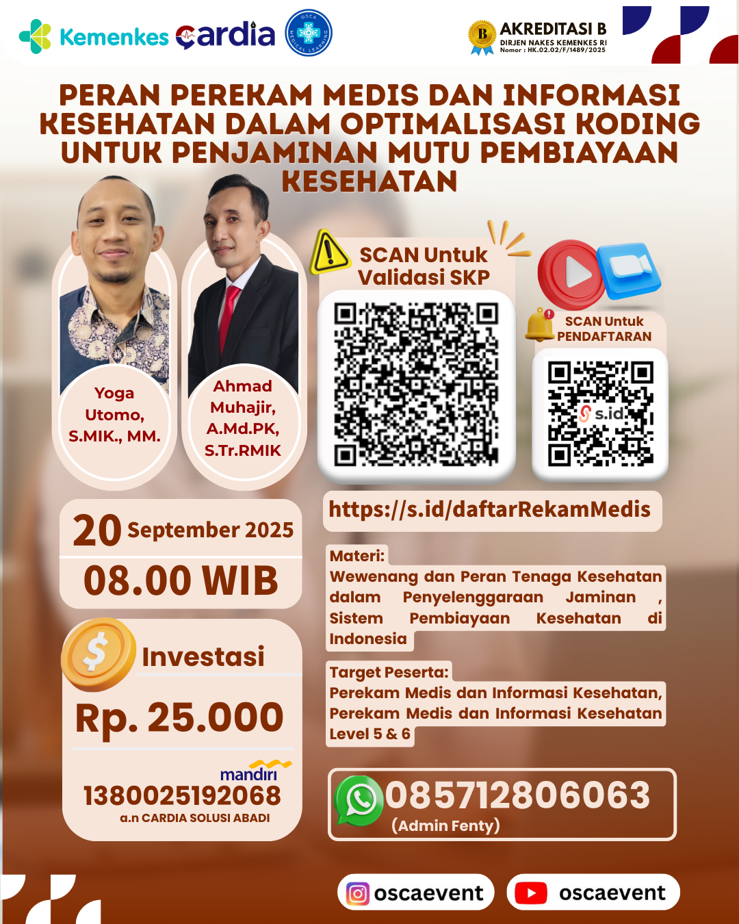 Gambar Webinar Nasional: Peran Perekam Medis dan Informasi Kesehatan Dalam Optimalisasi Koding Untuk Penjaminan Mutu Pembiayaan Kesehatan